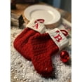 thumbnail image 6 of Christmas Ornaments Knitted Hosiery Wool Hosiery Embroidered Dog's Paw Snowflake Children's Candy Gift Bag red Christmas Stocking Gift Bag Christmas Tree Ornaments, 6 of 19