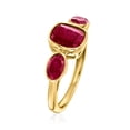 thumbnail image 3 of Ross-Simons 3.30 ct. t.w. Ruby 3-Stone Ring in 18kt Gold Over Sterling, Women's, Adult, 3 of 6