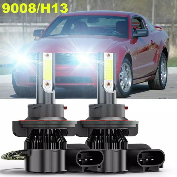 CHUSYYRAY for Ford Mustang 2005-2012 9008 H13 LED Headlight High Low Dual Beam Bulbs 6000K White 2x