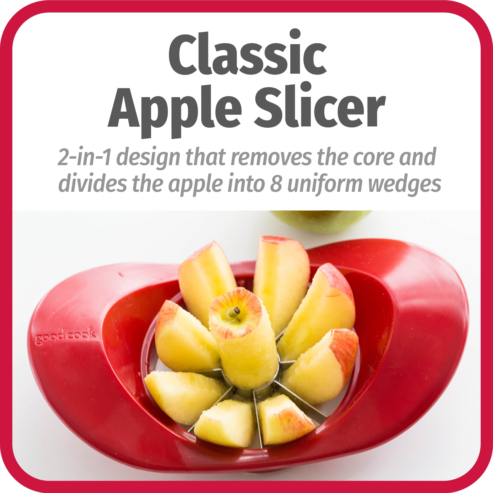 (2 pack) GoodCook Stainless Steel Fruit & Vegetable Corer and Slicer, 8-Slices