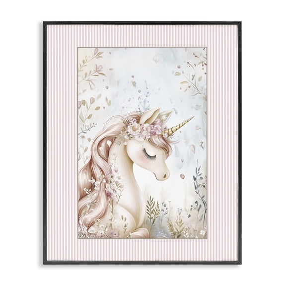 Stupell Industries Eclectic Enchanted Dreams Unicorn Black Framed Giclee Art, 11 x 14, by Christine Simpson Art