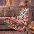 thumbnail image 6 of Holiday Teddy Bear Christmas Window Scene, Festive Holiday Scene, Warm Flannel Blanket for Cabin and Lodge with Detailed Artwork, Art Lovers Christmas Gift, Festive Home Decor, 6 of 9