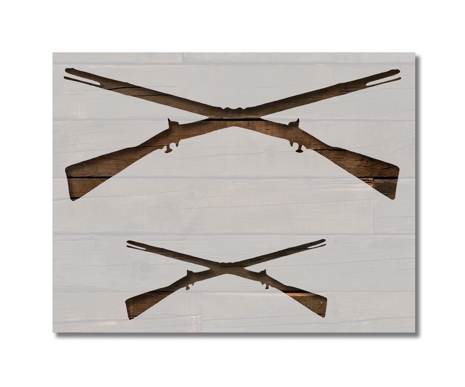 Crossed Rifles Guns Stencil Template Reusable 11 x 8.5 Inches for