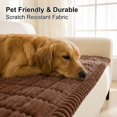 thumbnail image 3 of decorUhome Couch Covers for 2 Cushion Couch Sofa, Non Slip Fuzzy Couch Covers for Pets, Washable Slipcover for Dogs(Brown, 27.6" x 59"), 3 of 10
