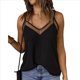 thumbnail image 1 of Camiseta Sin Mangas para Mujer, Cuello en V, Elegante, Holgada, de Verano, con Tirantes Finos, Color Negro, Talla M, 1 of 10