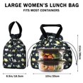 thumbnail image 5 of DarkBlue Cartoon Dinosaurs Leaves Pattern Drawstring Lunch Bag Women - Drawstring Lunch Bag Insulated for Work Office - Stain-Resistant Large Lunchbags for Women with Multi-Pockets, 5 of 6