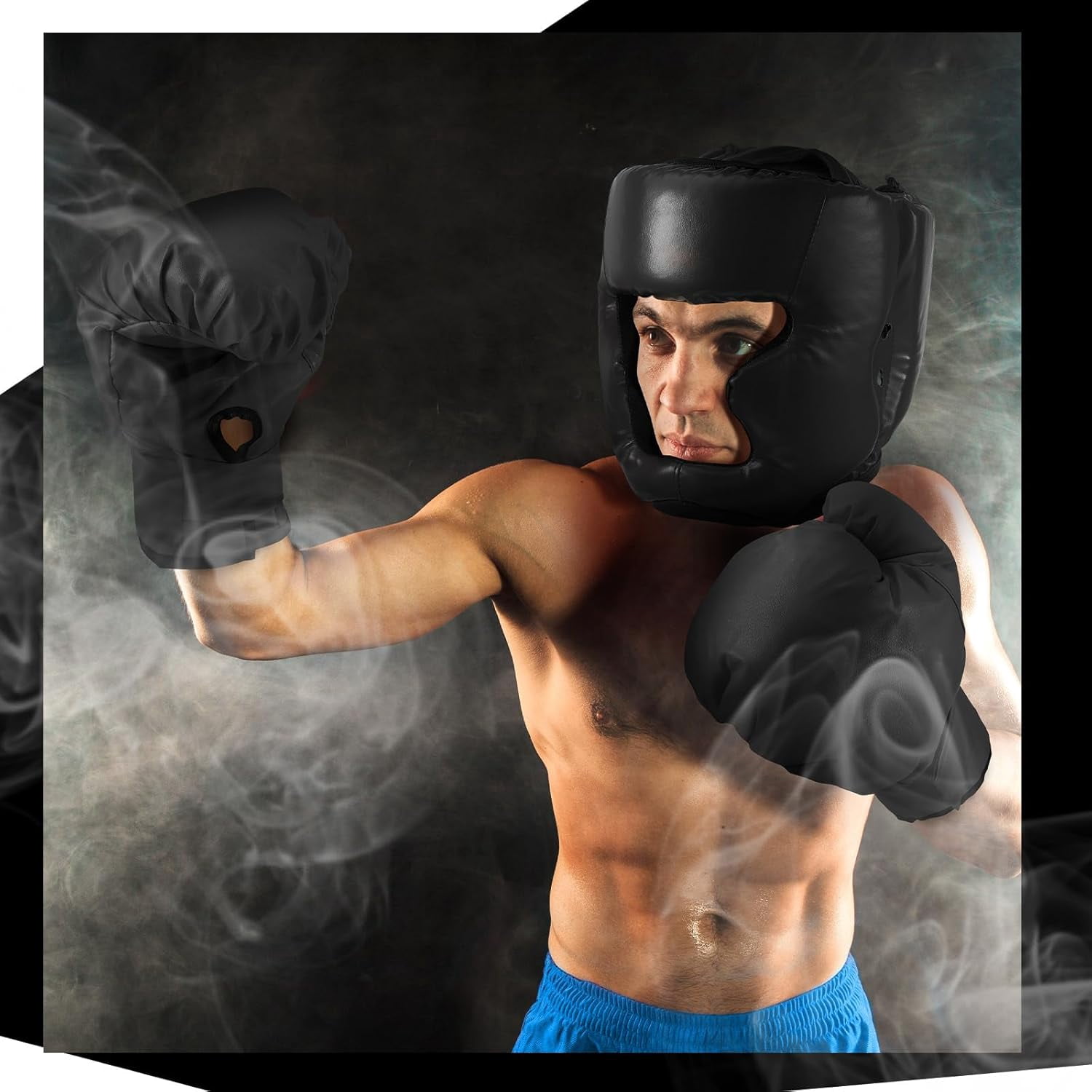 14-piece boxing set includes 2 pairs of 16-ounce (approximately 453.6 grams) boxing gloves, a helmet, and a face mask for adult and youth beginners training equipment