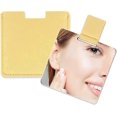 thumbnail image 1 of Ultra-thin small mirrorYellow, made of unbreakable stainless steel, with PU leather case, easy to carry. It Can Be Used As Makeup Mirror, Pocket Mirro, 1 of 5