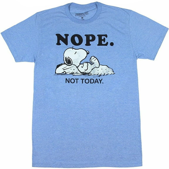 Peanuts Short Sleeve Crew Neck Snoopy Nope Not Today T-Shirt (Men's)