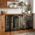 thumbnail image 2 of Vintage Country Sink Skirt for Bathroom, Self-Adhesive Under Sink Curtain, Rustic Tree Branch Leaves Retro Arched Door Hide Pipes & Storage Fabric Cabinet Skirt Cover for Kitchen Laundry 32"x55", 2 of 8