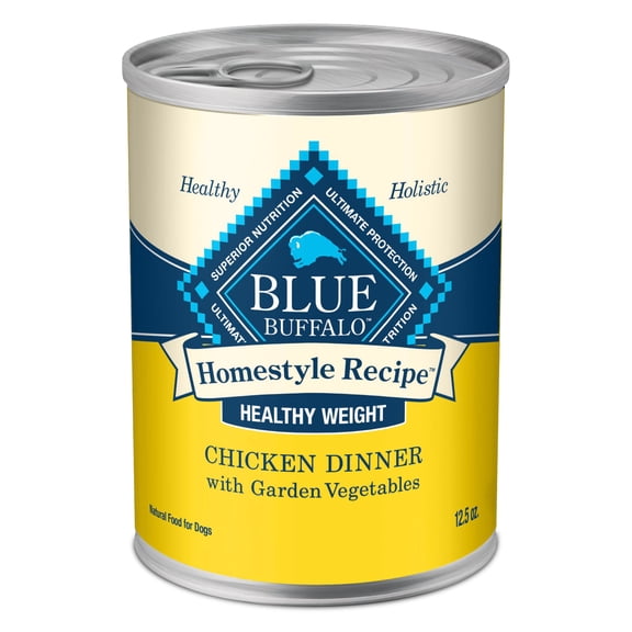 Blue Buffalo Homestyle Recipe Healthy Weight Adult Wet Dog Food, Chicken, 12.5oz. Can