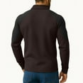 thumbnail image 3 of Fabrcox Big and Tall Mens Polo Shirts Quarter Zip Collared Color Patchwork T Shirts Fall Long Sleeve Casual Lightweight Trendy Polo Shirts,Brown XL, 3 of 3