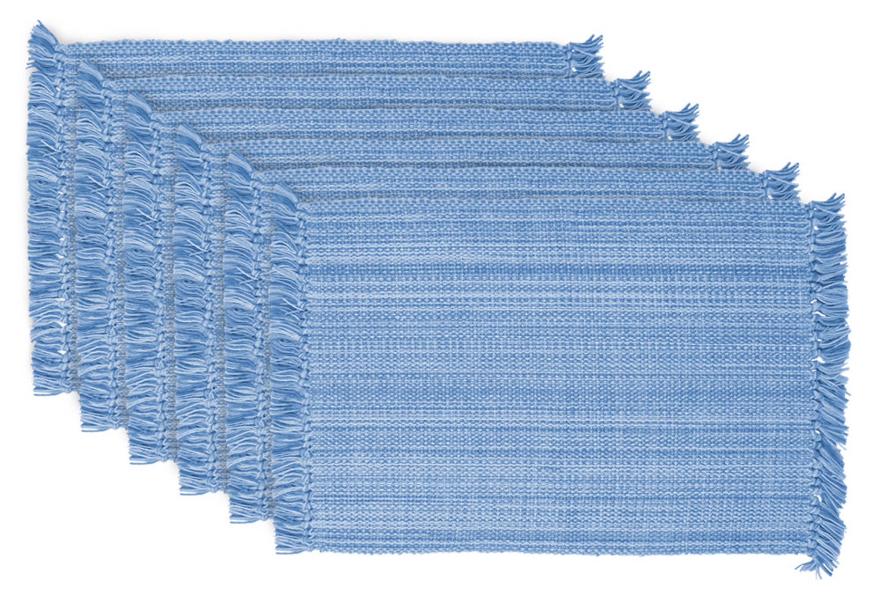 DII Variegated Light Blue Fringe Placemat (Set of 6)