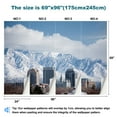 thumbnail image 3 of Peel and Stick Wallpaper Salt Lake City Utah Winter Skyline Snow Covered Mountains Modern Art Wall Mural Decor Self Adhesive and Removable 69in x 98in, 3 of 8