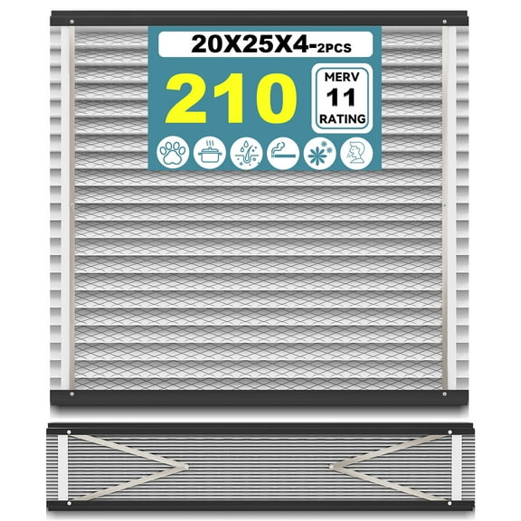 2 Pack 210 Replacement Filter Compatible with AprilAire Whole House Air Purifiers 1210,1620,2210,2216,3210,4200,20x25x4 MERV-11 Furnace Filter,20x25x4 Air Filter