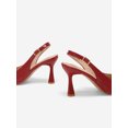 thumbnail image 2 of Pennysue pointed shiny leather ankle buckle high heels dress shoes for summer wedding or party, 2 of 5