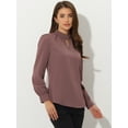 thumbnail image 3 of Dde San Patricio profesional Blusas de gade manlarcon cuello alto elegante pamujer  Carmín M, 3 of 6