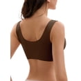 thumbnail image 3 of INSPIRE CHIC Women's Bras Front Closure Push Up Wirefree Wide Straps U Back Tank D 50 Brown, 3 of 4