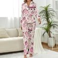 thumbnail image 2 of Top-kevin Red Bows Holly Pine Women's Long-Sleeve Shirt And Full-Length Bottom Pajama Set, 2 of 12