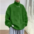 thumbnail image 2 of Dpytoraw Male High Neck Fold Over Pullover Sweater For Autumn And Winter Solid Color Plaid Plaid Warm Turtleneck Top, 2 of 5