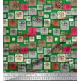 thumbnail image 1 of Soimoi Poly Georgette Fabric Artistic Flower & Square Geometric Decor Fabric Printed Yard 42 Inch Wide, 1 of 3