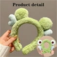 thumbnail image 7 of Plush Headband, Make Up Hair Hair Hoop, Frog Makeup Headband, Green Big Eye Frog Hair Band, Accessories Christmas, for Women, Girls, Green, 7 of 7