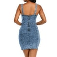 thumbnail image 6 of Verycand Women's Sexy Sleeveless Slim Wrapped Hip Denim Dress, 6 of 6