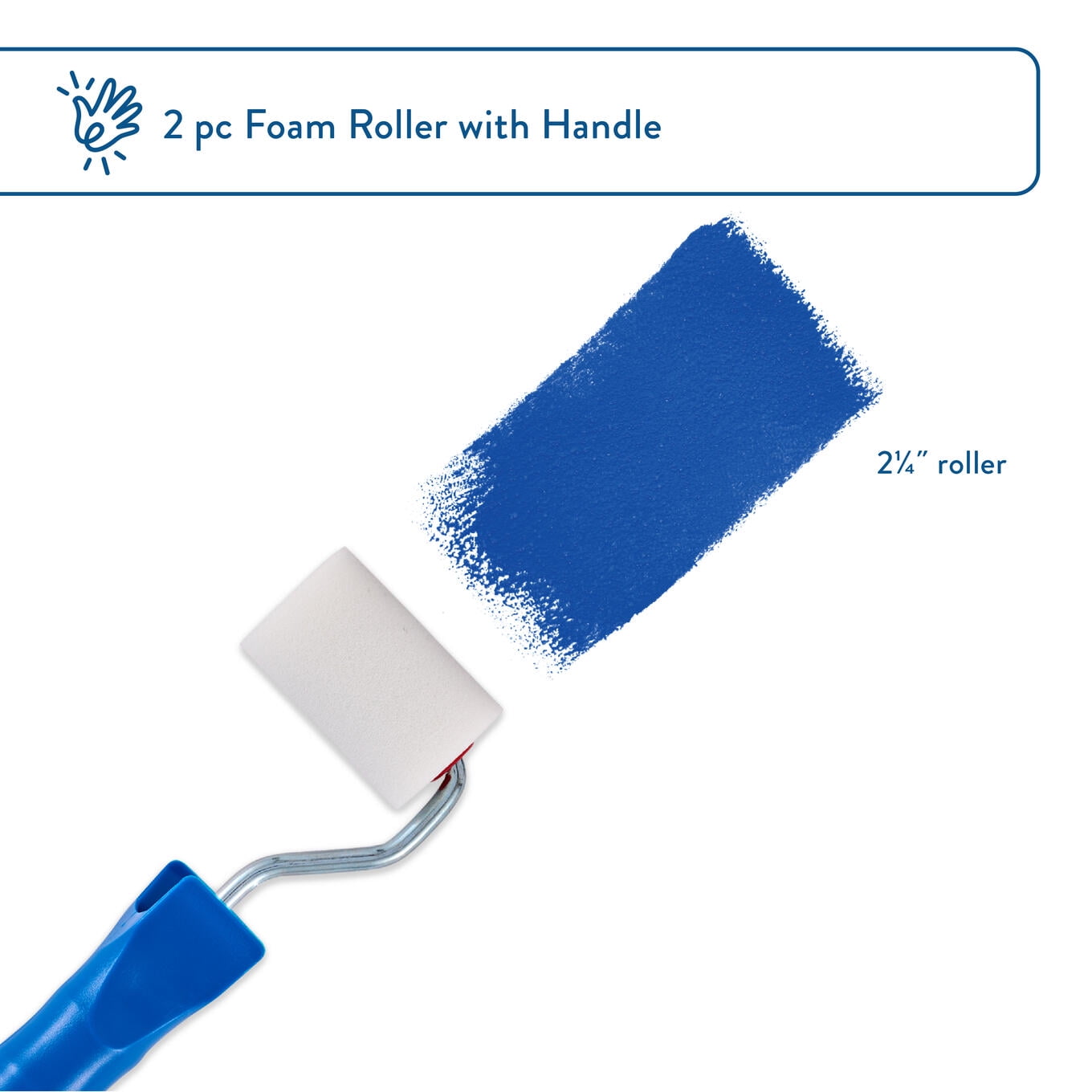 (3 pack) Hello Hobby 2 Piece Foam Paint Brush Set with Handle, 2.25"
