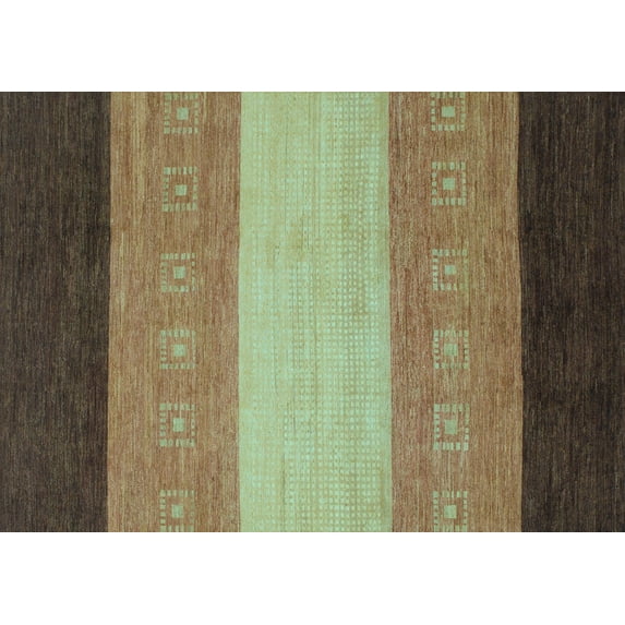 Ahgly Company Indoor Rectangle Abstract Light Blue Modern Area Rugs, 2' x 5'