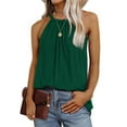 thumbnail image 2 of Timegard Womens Tank Tops Crew Neck Pleated Back Drawstring Comfy Summer Casual Sleeveless Tops Blouse, 2 of 7