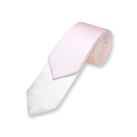Biagio TWO-SIDED NeckTie Solid LIGHT PINK and WHITE Men's Neck Tie