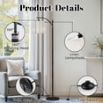 thumbnail image 6 of Arc Floor Lamp with Adjustable Lampshade White Wooden Plank Texture Distressed Aged Surface Standing Lamp 3 Color Temperatures Dimmable Tall Pole Lamp with Rotating Head Foot Switch Bedroom, 6 of 8