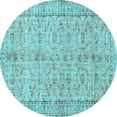 thumbnail image 1 of Ahgly Company Indoor Round Persian Light Blue Traditional Area Rugs, 5' Round, 1 of 4