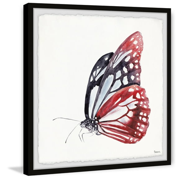 Parvez Taj "Big Red Butterfly" Framed Painting Print