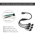 thumbnail image 2 of 3-Outlet Power Splitter Cord, 1 To 3 Way Outlet Indoor & Outdoor Use Weatherproof Sjtw 16Awg 3 Prong Grounded Extension Cord With Multiple Outlets For Landscape String Lights (1.5Ft 2-Pack), 2 of 3