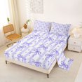 thumbnail image 2 of Erosebridal Cartoon Purple Bowtie Bed Sheets 4pcs for Kids Teens,Girls Kawaii Bling Glitter Print King Sheets,Lightweight Room Decor, 2 of 5