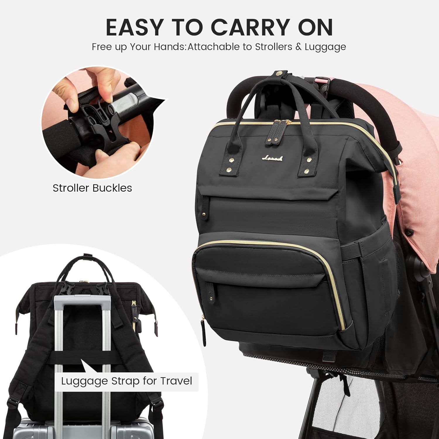Lovevook Diaper Backpack,Large Diaper Bag Mummy Bag for New Mum Daddy,Convenient Work Travel Baby Bag for Office Mummy and Travel Essential Baby Shower