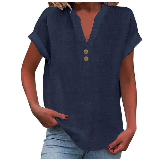 Camiseta sin mangas plisada con cuello en V para mujer: blusa holgada con dobladillo curvo, camisa informal para todas las estaciones, tallas S-XXL
