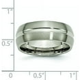 thumbnail image 6 of Chisel Titanium Brushed and Polished 8.2mm Grooved Band - Ring Size 13.5-4.6gm, 6 of 8