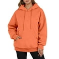 thumbnail image 2 of Womens Hoodie 2025 Fall Winter Blank Plain Basic Comfort Hoodies with Pockets Hooded Sweatshirt Hoodie Women Pullover, 2 of 5