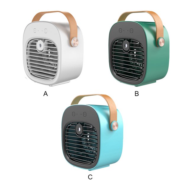 Mini Climatiseur Rechargeable Réglable Refroidisseurs de Table Intérieurs Refroidisseur d'Eau Portable Maison Bureau Ventilateur Personnel Intérieur Extérieur Randonnée Refroidissement Vert