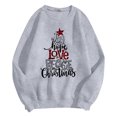 thumbnail image 1 of EHQJNJ Chandails en Molleton pour Femmes Tendance Graphique Vintage Mode Imprimé de Noël Col Rond Pull à Manches Longues pour Style Vacances Chandail en Molleton Oversize Col Rond Femmes, 1 of 2