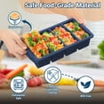 thumbnail image 3 of Dark Blue Silicone Freezer Tray 2-Pack Meal Prep Food Storage, 3 of 7