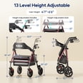 thumbnail image 6 of Bluelog Rolling Walker, Adjustable Seat & Handle Heights, Extra-Wide Memory Foam Seat, 4-Wheel Rollator with 350 lb Limit, 6 of 8