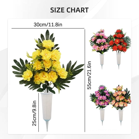 1 Pack UV Resistant Grave Flowers -Purple Pink Silk Peony,Summer Cemetery Flowers For Grave,Grave Decorations For Cemetery, Ideal For Mother's Day Father's Day Memorial Day(Pink)