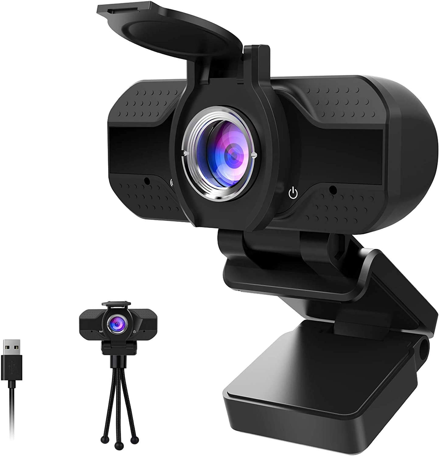 Conference Crosstour Full HD Live Webcam Streaming Video Camera for Computers PC Laptop Desktop Dual Built-in Microphones Online Study Video Calling 1080P Webcam 