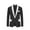 Black, variant on Mens Suit Coat Long Sleeve Jacket Patchwork Button Up Lapel Fashion Business Casual Suit Coat Black XXXL