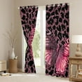 thumbnail image 3 of Manfei Gradient Pink Butterfly Black Out Curtains for Teens Children Female,Leopard Print Curtains Pack of 2 (42x63 Each),Bling Glitter Bedroom Curtains,Luxury Bedroom Decor, 3 of 6