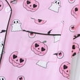 thumbnail image 6 of Hpapadks Halloween Womens Pajamas Set Pumpkin Graphic Button Down Shorts Soft Comfy Night Wear Cute 2 Piece Sleepwear Pjs Sets for Women Pink, 6 of 6