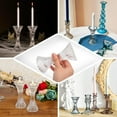 thumbnail image 5 of Efavormart 2 Pack | 5" Clear Crystal Hour Glass Pillar Candlestick Stands, Reversible Taper Candle Holders With Diagonal Stripes, 5 of 11